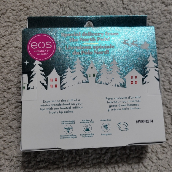EOS Festive Trio Lip Balm Set - Red, White, Mint - Picture 2 of 3